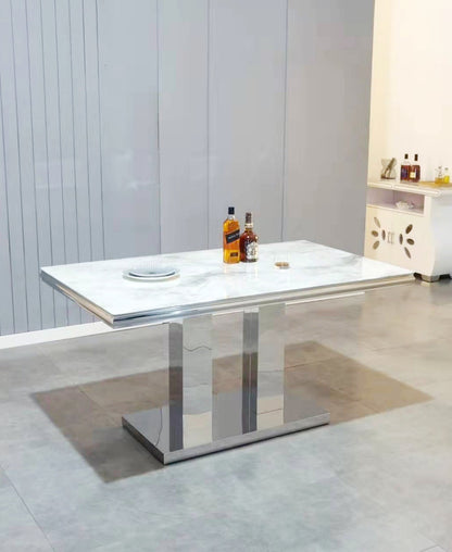 TABLE À MANGER « VERSUS »DORÉ OU ARGENTÉ