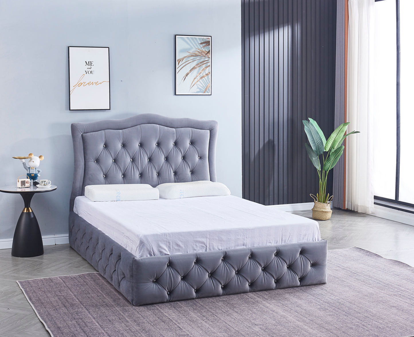 LIT "TREND" VELOURS CAPITONÉE