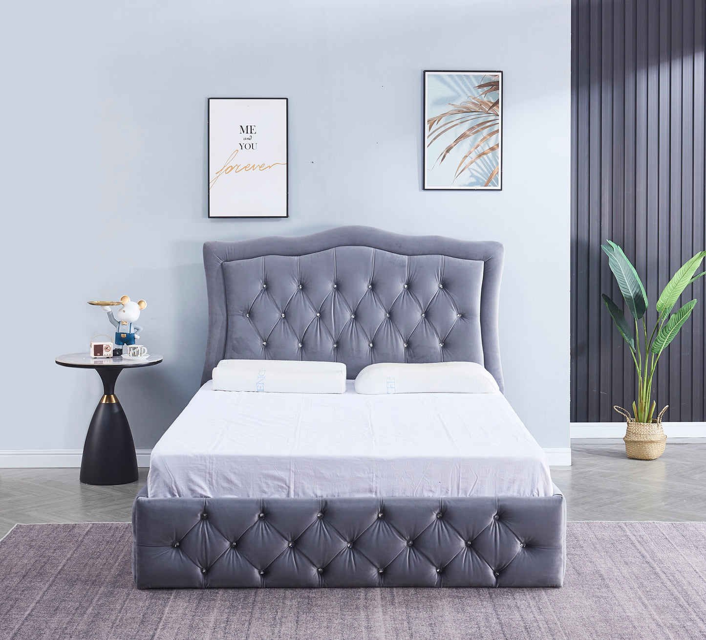 LIT "TREND" VELOURS CAPITONÉE
