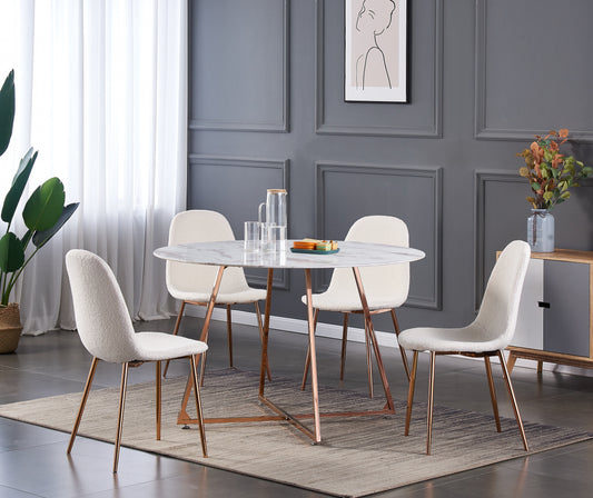 TABLE À MANGER « HÉLOISE » ROSE GOLD