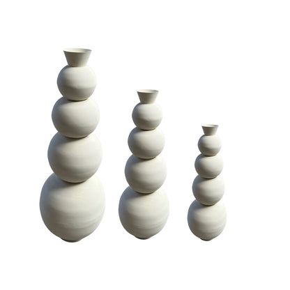 SET DE 3 VASES "TANGER" BLANC