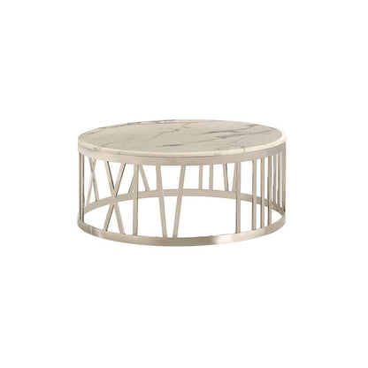 TABLE BASSE "ROMA" MARBRE BLANC VÉRITABLE