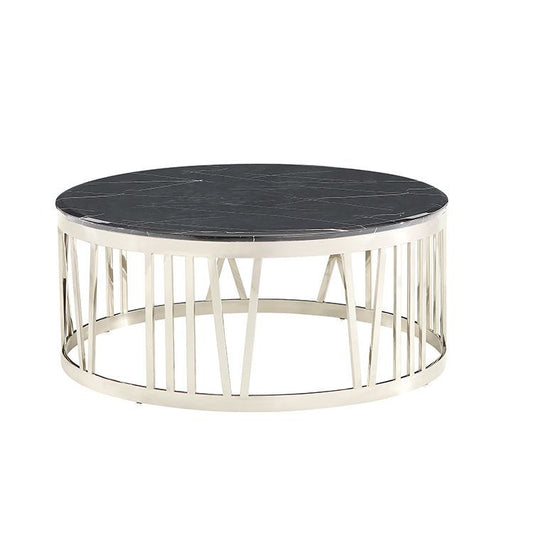 TABLE BASSE "ROMA" MARBRE NOIR VÉRITABLE