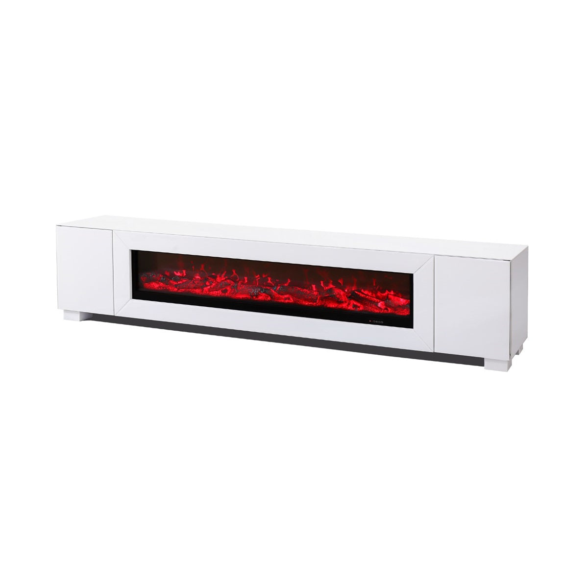 MEUBLE TV CHEMINÉE "AJLA" BLANC