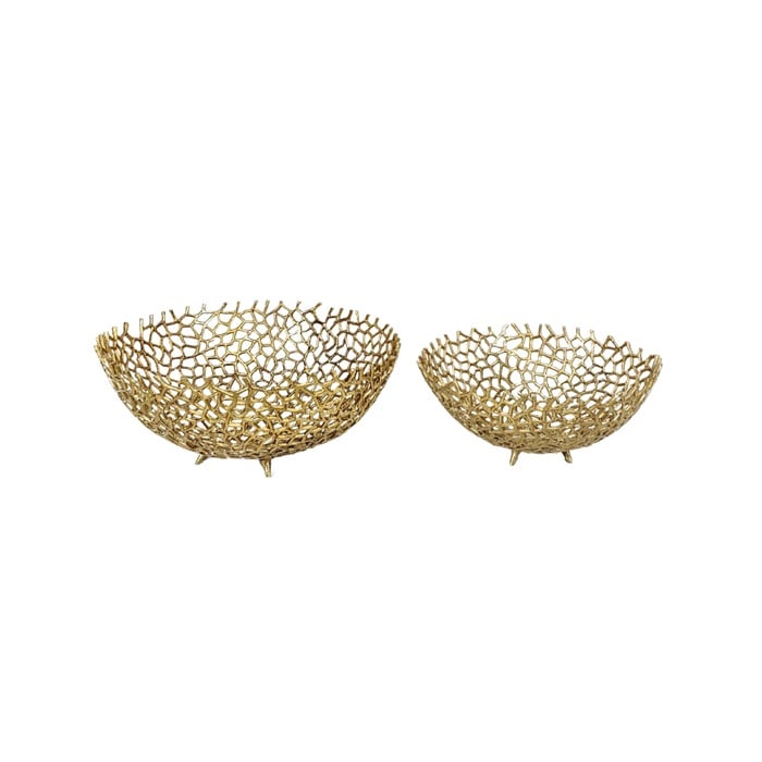 SET DE 2 PLATEAUX DORÉS