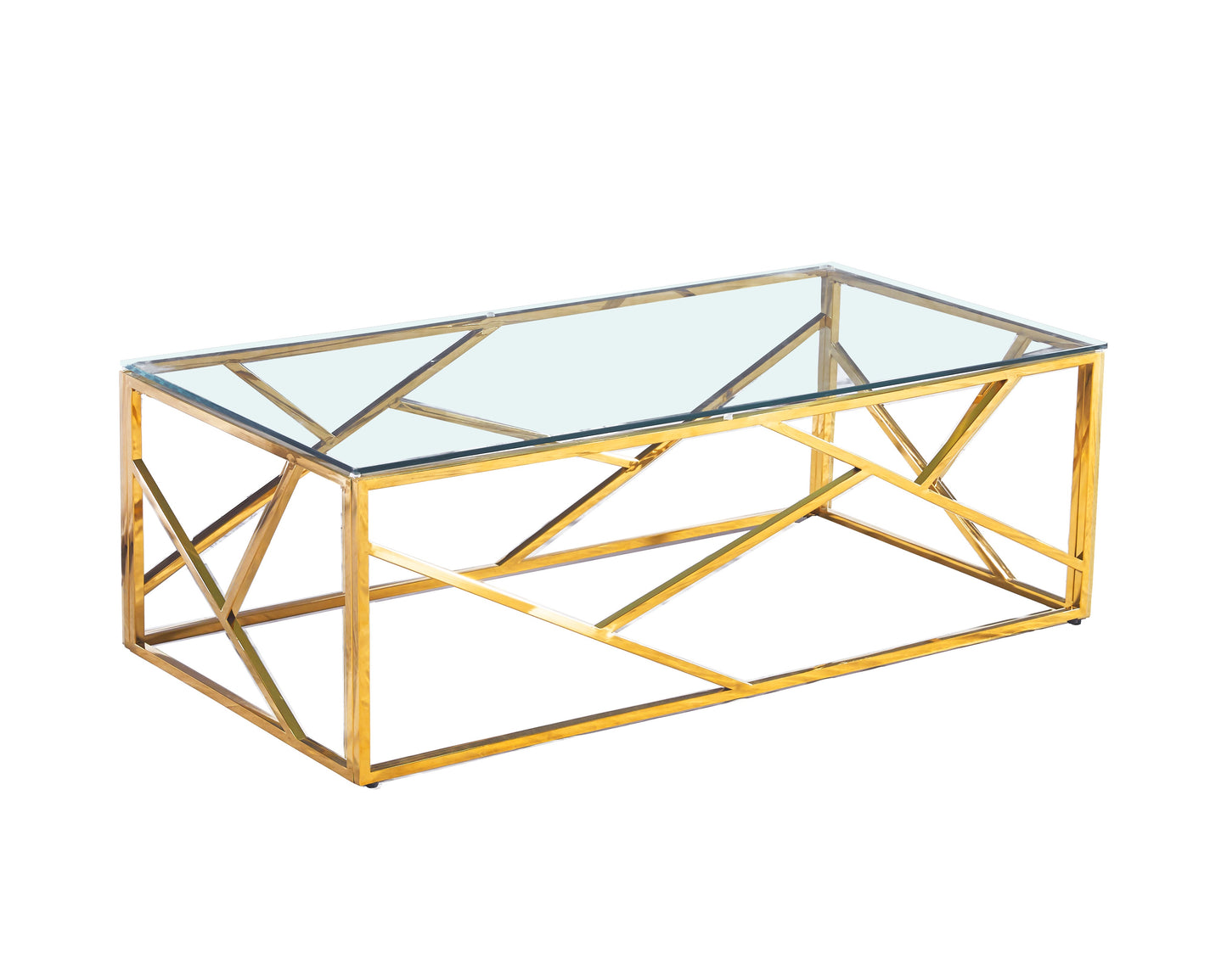 TABLE BASSE "GÉOMAG" DORÉ