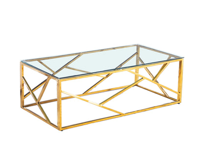 TABLE BASSE "GÉOMAG" DORÉ