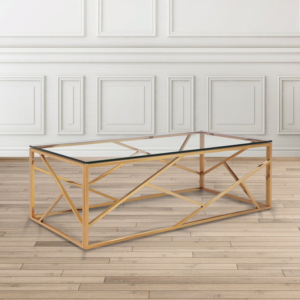 TABLE BASSE "GÉOMAG" DORÉ
