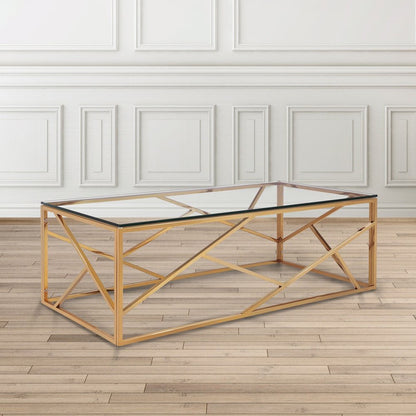 TABLE BASSE "GÉOMAG" DORÉ