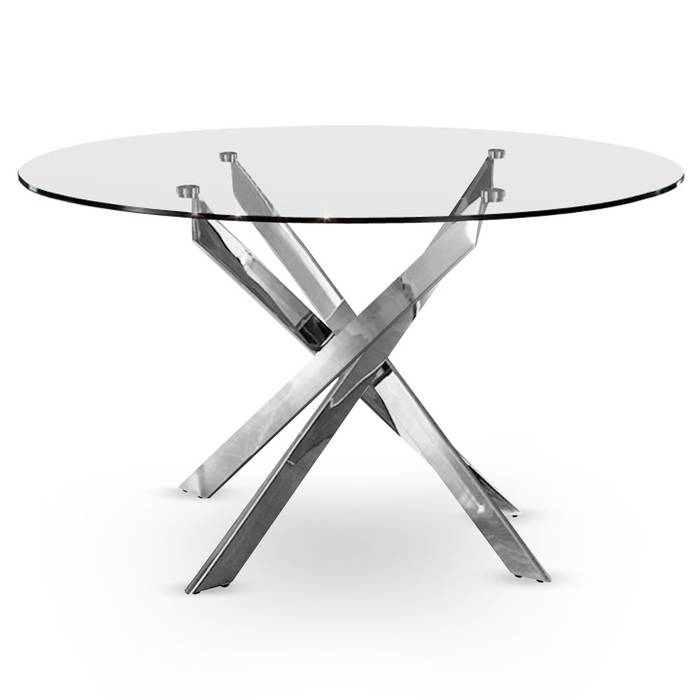 TABLE À MANGER "JESSICA" DORÉ/ARGENTÉ