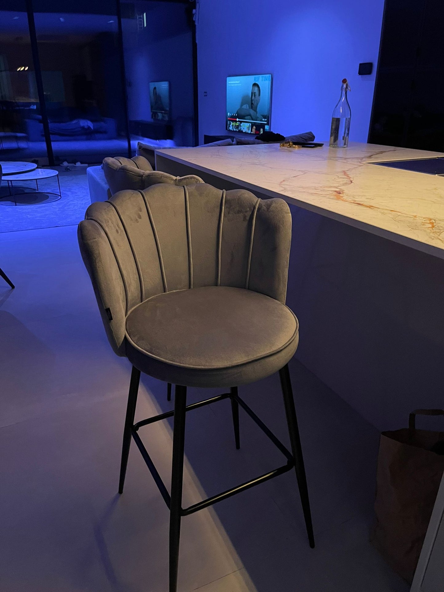 LOT DE 2 TABOURETS DE BAR "NYMPHÉA"