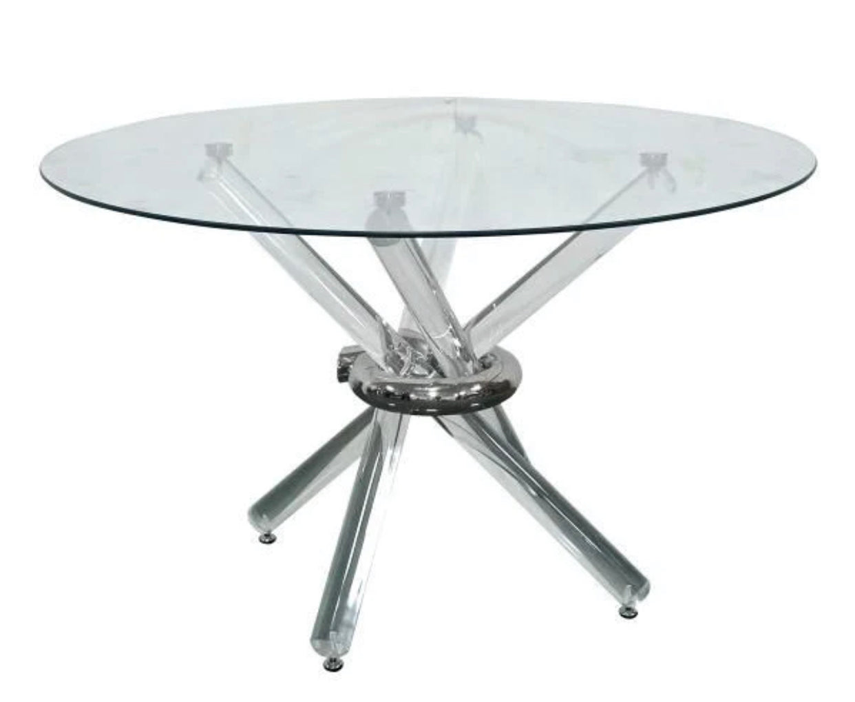 TABLE À MANGER "NOOR" ARGENTÉ