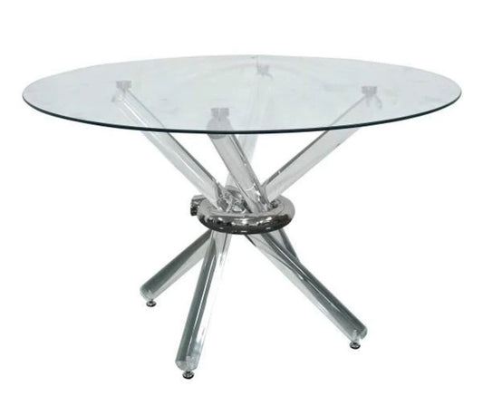 TABLE À MANGER "NOOR" ARGENTÉ