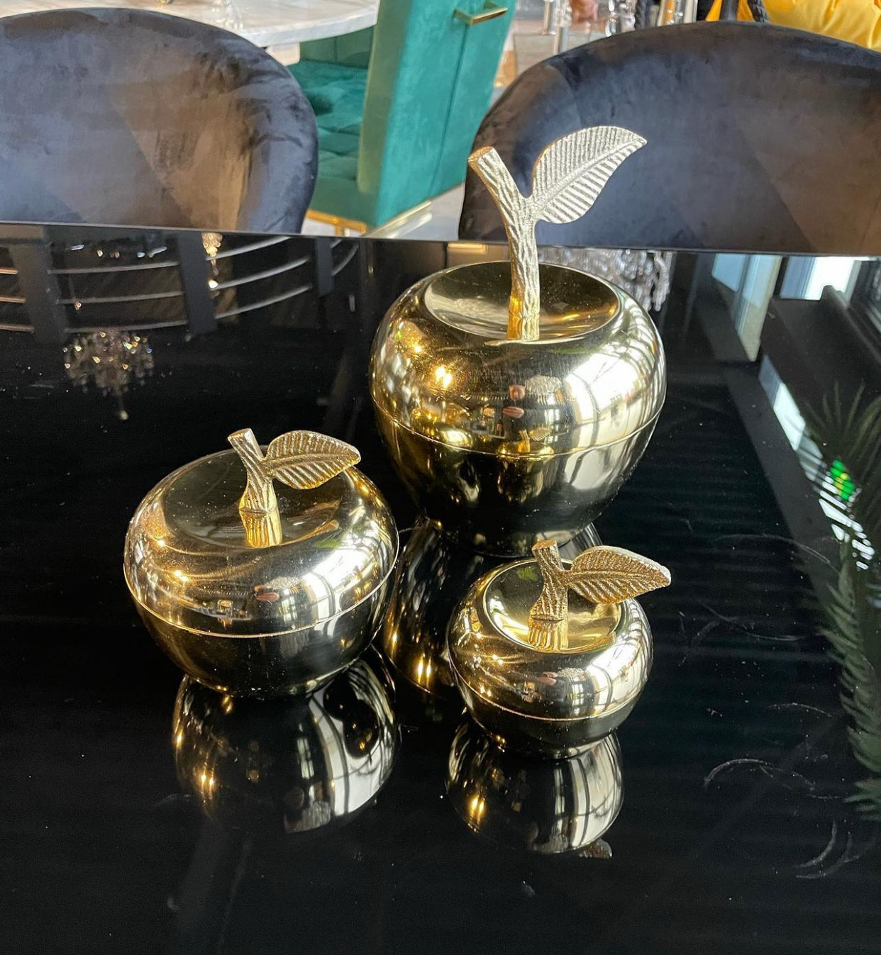 SET DE 3 POMMES DORÉS