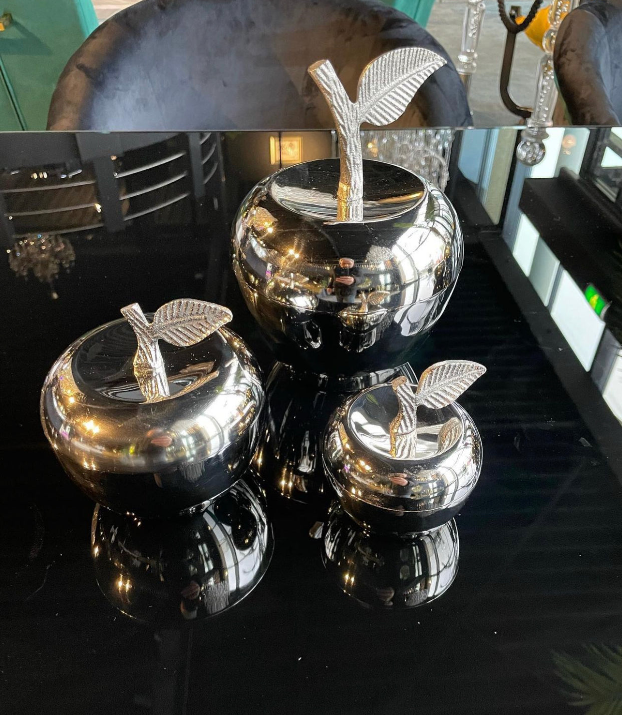 SET DE 3 POMMES ARGENTÉS