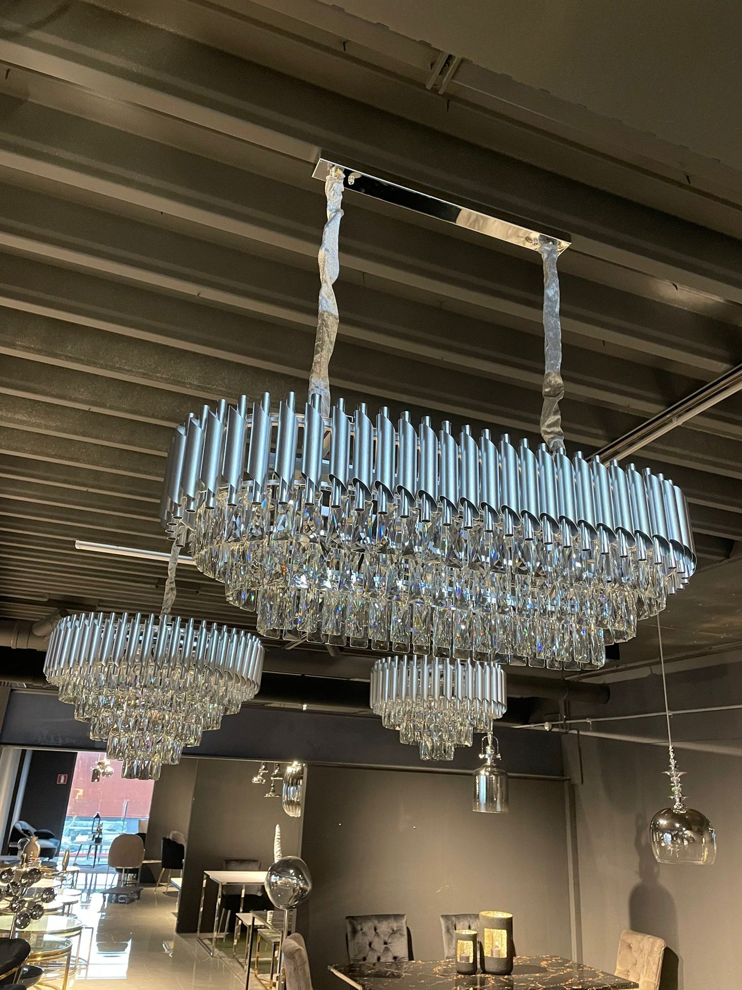 LUSTRE "FERRARA" OVALE SILVER