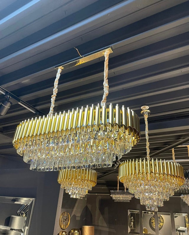 LUSTRE "FERRARA" DORÉ ROND