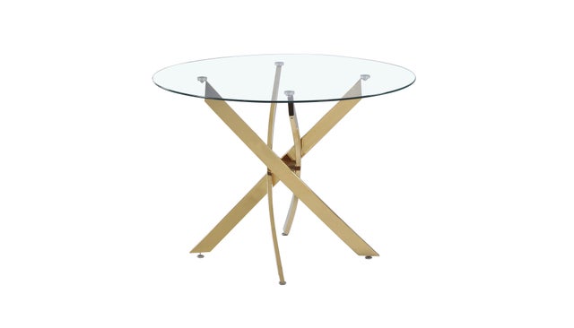 TABLE À MANGER "JESSICA" DORÉ/ARGENTÉ